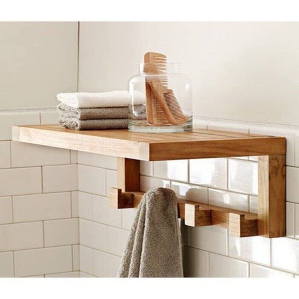 Genuine Decor Solid Wood Bathroom Floating Shelf/Wall Shelf/Storage Shelf/Decoration Shelf (Natural Brown) (B0B4G7XD2Q) Amazon Price History, Amazon Price Tracker