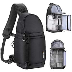 K&F Concept Camera Sling Bag Crossbody Bag Waterproof Camera Shoulder Backpack DSLR/SLR/Mirrorless Camera Case Photography Bags Compatible with Canon/Nikon/Sony/Fuji/Gopro/DJI