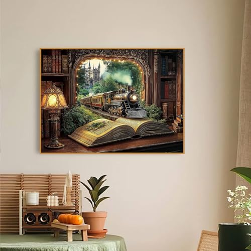 WUDWL Diamond Art Kits for Adults Beginner, Magic Castle DIY Modern Diamond Painting Kits 5D Diamond Dots Gem Art Crafts with Tools,Round Full Drill Funny Crafts for Home Wall Decor&Gift-12x16inch