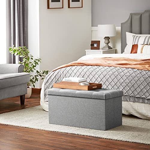 Image of SONGMICS Ottoman Storage Bench, 21 Gal. Folding Chest, Holds 660 lb