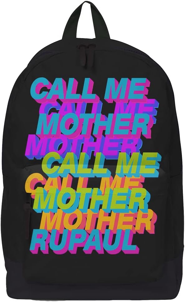Rocksax Call Me Mother RuPaul Knapsack (One Size) (Black/Multicolored)