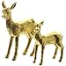 Produktbild SIDCO REH 2 x Rehfiguren Bambi Kitz Gold Skulptur Landhaus Deko Figuren messingfarben