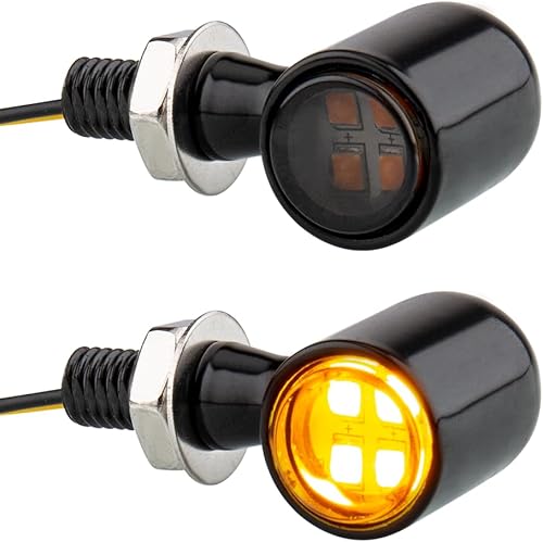Mini intermitentes LED para motocicleta, luz intermitente pequeña, micro indicador delantero y trasero compatible con Harley Davidson Honda Triumph