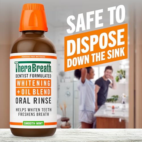 TheraBreath Whitening + Oil Blend Oral Rinse, Smooth Mint, 16 fl oz - image 4