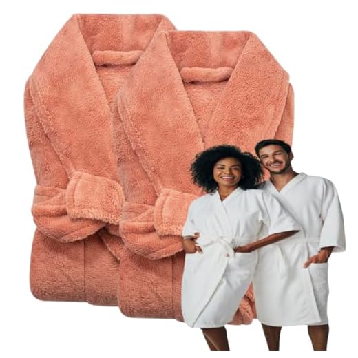 2 Roupões Microfibra Adulto Extra Macio Unissex - Laranja - Único