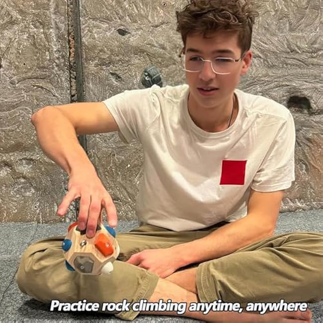 2 Pcs Handcrafted Boulder Blocks,Build Strength and Precision, Finger Training Tool for Climbers, 3D Climbing Ball, Anywhere to Simulate Rock Climbing, Gift for Mountain Rock Climbers