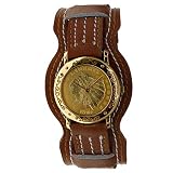 reloj indian  CHRISTIAN GAR Reloj Indio Esfera Dorada con Correa Marron