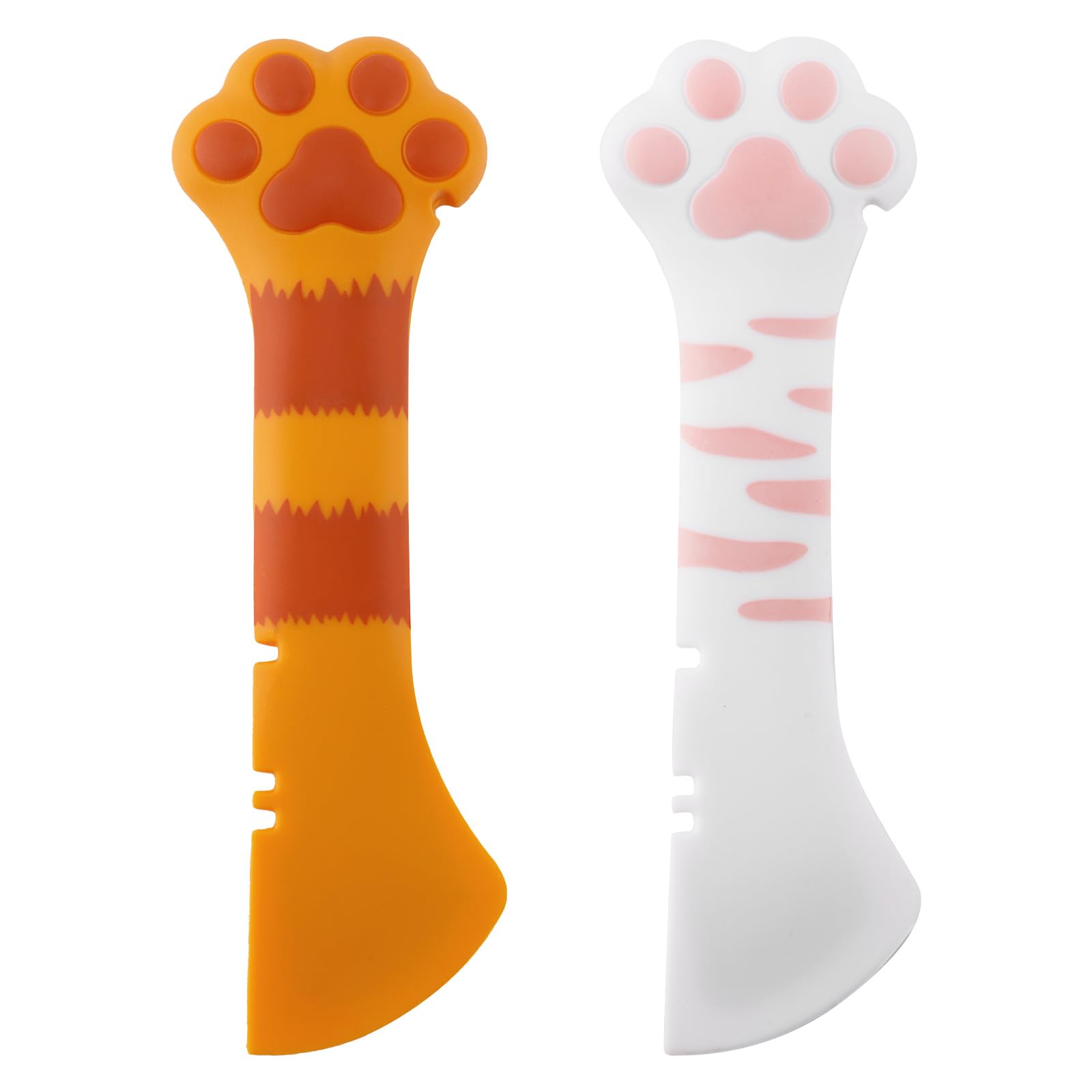 Gosknor 2 Pcs Dog Cat Food Spoon, Cute Paw Spoon for Wet Food Silicone Can Opener Multifunctional Pet Spatula Scoop Mixing Spoons for Cat Dog Supplies