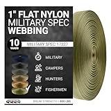 Strapworks Military Spec Flat Nylon Webbing – MilSpec 17337 Strap for Rifle Slings, Backpack Straps, Tactical Projects – Made in The USA, Olive Drab, 1 Inch x 10 Yards