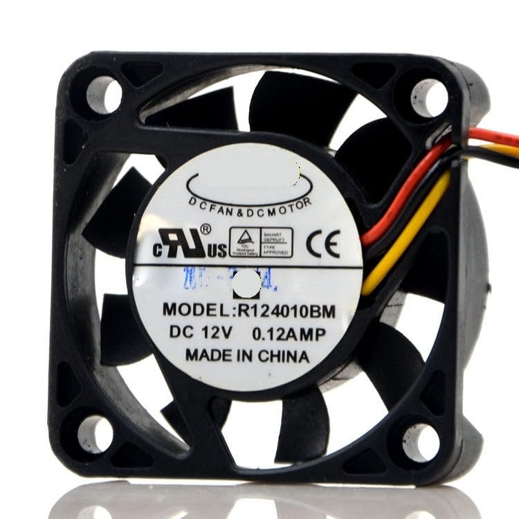 R124010BM 12V DC 0.12A 40x40x10mm Double Ball Bearing Silent Fan 4CM for PC Chassis & Small Electronics(2 Lines)