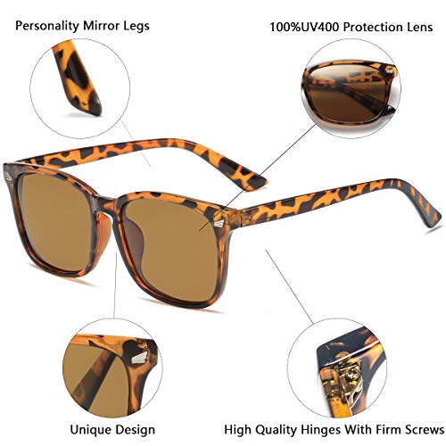 Image of Square Polarized Sunglasses for Women Men Classic Trendy Stylish Sun Glasses 100% UV 400 Lens Protection