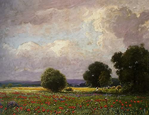Cuadro en lienzo el campo de amapolas de Ujvary 60x90cm para dar vida a tu dormitorio