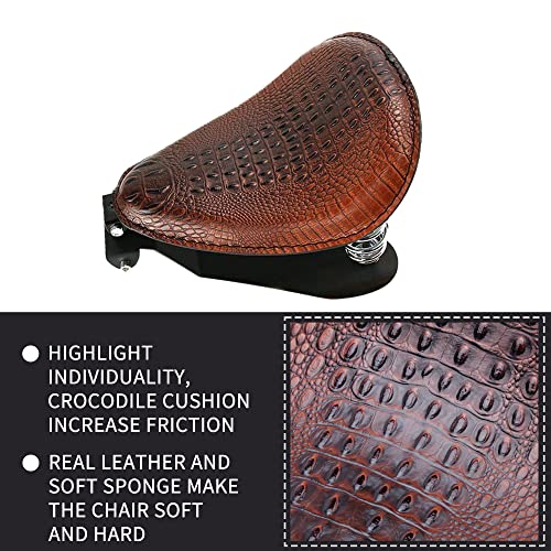 Image of DREAMIZER Motorcycle Seat Cushion Driver Solo Seats with Spring Bracket PU Leather Compatible with Harley Honda Yamaha Kawasaki Sportster Iron 883 1200 Chopper Bobber Cafe Racer