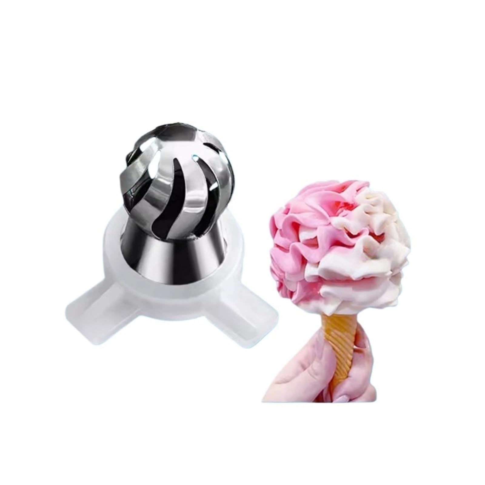 1 PC Stylish And Innovative Stainless Steel Flower Shaped Nozzle Modern Design For Soft Serve Ice Cream Machines
