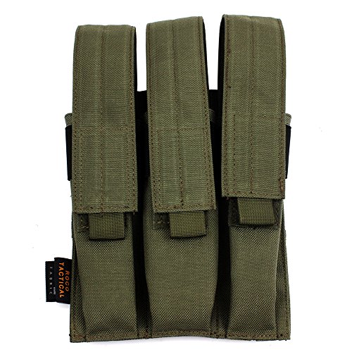 LytHarvest Tactical Molle Magazine Pouch, Kriss Tactical Pistol Triple Mag Pouch, Multi-use (Army Green)