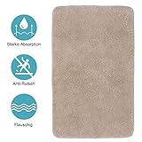 【Schöne Saugfähigkeit】Dies ist eine Anti-Schimmel-Badematte mit einer neuen, verbesserten Mikrofaser, die Wasser schnell aufnimmt. Eng gewebte Büschel der Badematte beschleunigen die Wasseraufnahme. Es ist nicht zu befürchten, dass der Fußboden nass oder schimmelig wird.