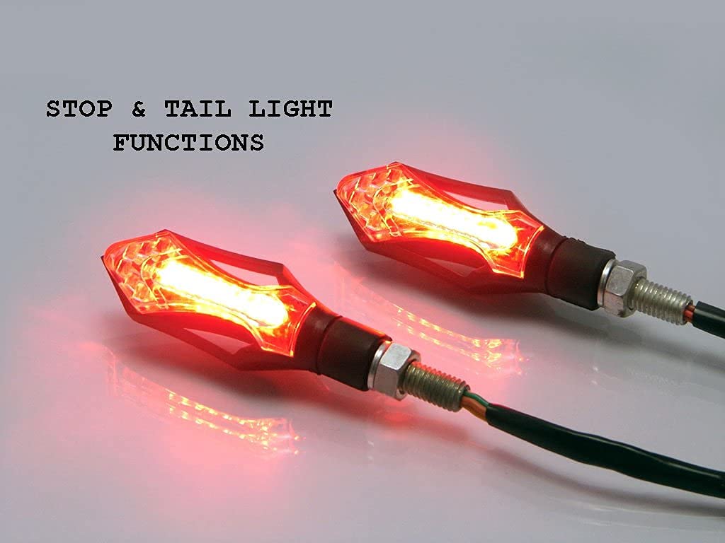 Conjunto de 4 Intermitentes de Motocicleta Delantero y Trasero Integrado Ejecutar/Pare/DRL Luces
