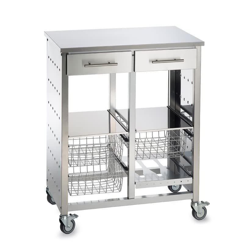 DON HIERRO Carrello da cucina grande, molto elegante e con grande capacità, MALMÖ INOX