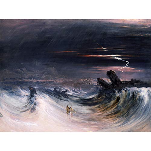 John Martin Destruction Of Tyre Unframed Wall Art Print Poster Home Decor Premium