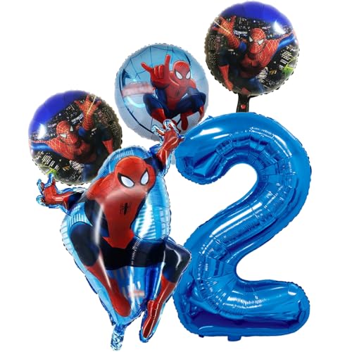 5 unidades balões Spiderm 2 anos criança, balões de aniversário Spiderm, decoração de aniversário de alumínio, decoração para festa de crianças