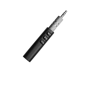 Wireless Car Bluetooth For iPhone 12 Pro Max Wireless car bluetooth With 3.5mm Jack Aux Cable, car bluetooth audio receiver With Mic, car bluetooth call receiver Calling Function car bluetooth speaker Stereo system/ Car Bluetooth Earphone Hands-free USB/ Led/ FM Transmitter/ Gadgets/ Charger/ Music receiver/ Phone Receiver/ one touch Connect button - Black