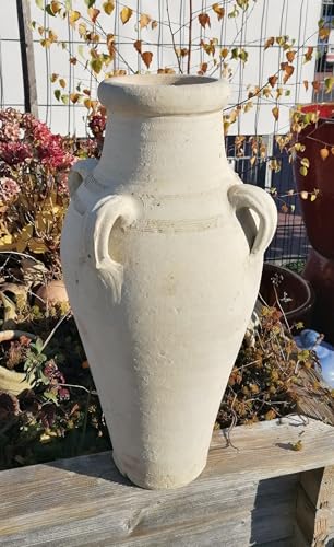 B-Ware !! Große rustikale Amphore ca. 60 cm aus weißgrauen Terracotta...