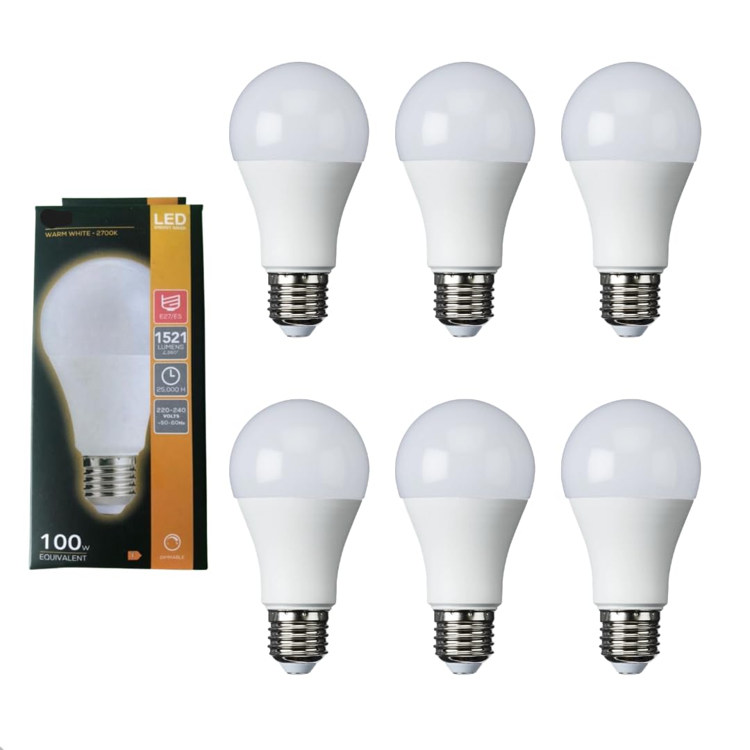 6 X TCP LED 13.5W Light Bulb LAMP ES Warm White DIMMABLE 100W EQUIV E27 2700K