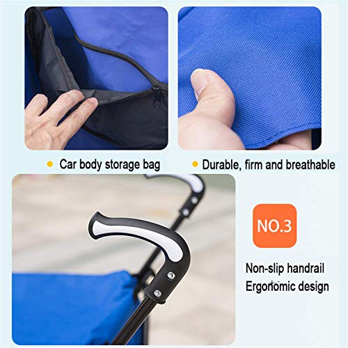 Einkaufswagen Faltbarer Stiefelwagen, Einkaufstrolley mit Teleskopgriff auf Rädern, Kistenbox, Trolley für Gartenlehrer, College-Bücher, 82 Liter Fass – Bild 6