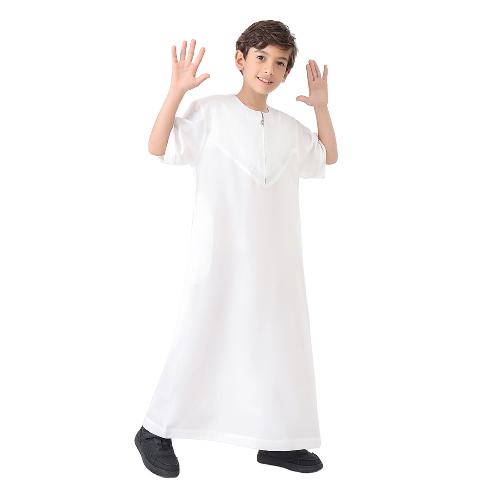 Musulman Enfants Garçons Saudi Thobe Robe Abaya Islamique Arabe Kandoura