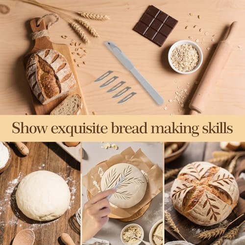 Sourdough Bread Baking Supplies, Complete Sourdough Starter Kit, 10" Round & 11" Oval Bread Proofing Basket with 1000ml Sourdough Starter Jar, Bread Making Tools Gifts for Bakers Women Mom - Image 7