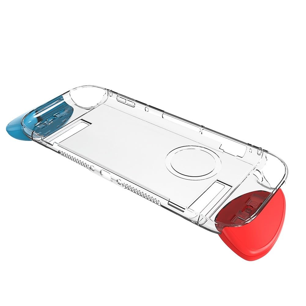 Custodia protettiva per Nintendo Switch 2, trasparente, in ABS, con impugnature ergonomiche, porte e pulsanti precisi, per design compatto (24 x 10 x 1,9 cm), include 6 impugnature