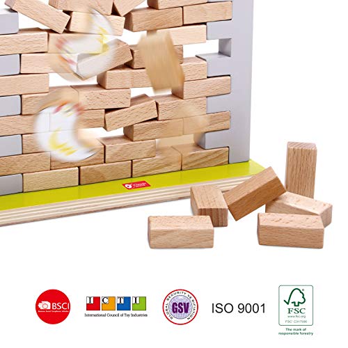 Image of Classic World Pick a Brick,Wall Games Family Games Brain Games for Kids, Pure Natural Wood Original Design and Production