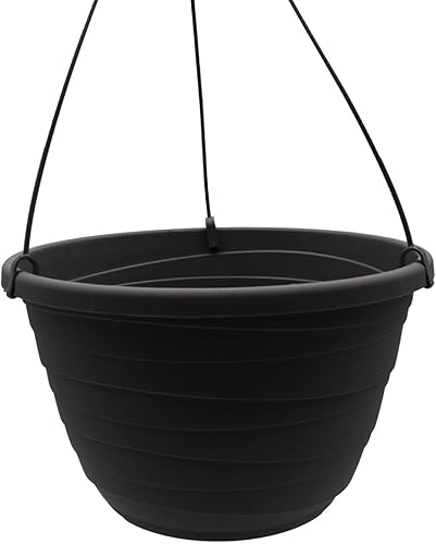 The HC Companies Maceta colgante envolvente de 11 pulgadas, maceta colgante de plástico ligero para exteriores, para plantas, hierbas, flores, color