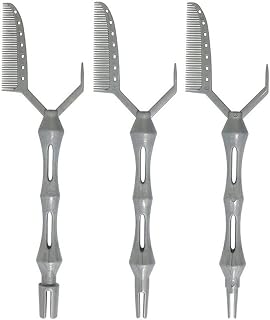 3 peças pente de tingimento quente modelador de posicionamento, pincéis de coloração de cabelo, pente curto para cachos permanentes, pente de estilo profissional, pente de seção de destaque para palhetas pente de divisão para salão de barbearia casa