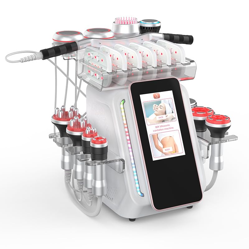 Elitzia 13-in-1 Professionelle Körperformungsmaschine, 80K Kavitation RF Vakuum Lipo Laser & EMS Multifunktionale Schönheit Gerät