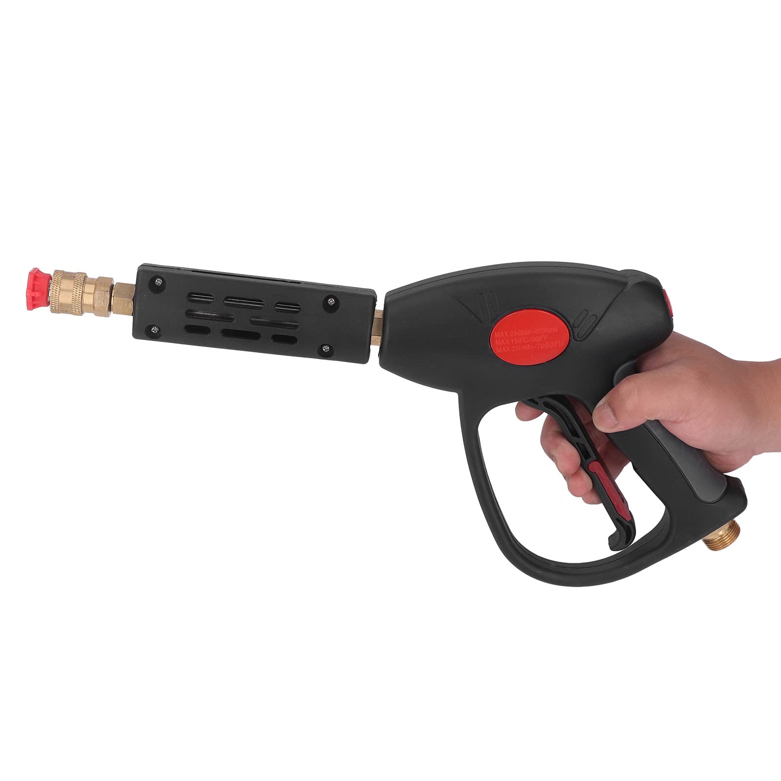 Nettoyeur Haute Pression en Métal, 4000 PSI, Puissant Pulvérisateur de Mousse pour Le Nettoyage de la Voiture et Le Lavage des Vitres avec 7 Embouts de Buse