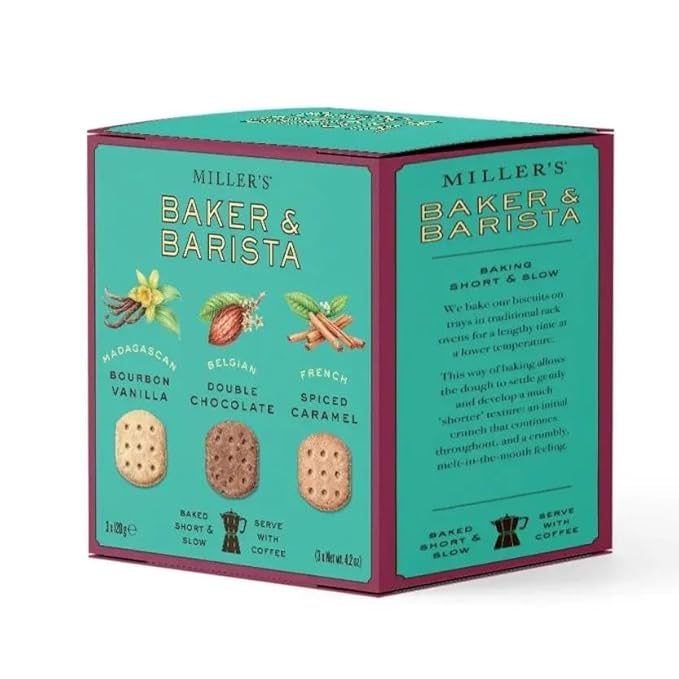 Caja de galletas cortas artesanales Miller's - 3 variedades - 12.6 oz
