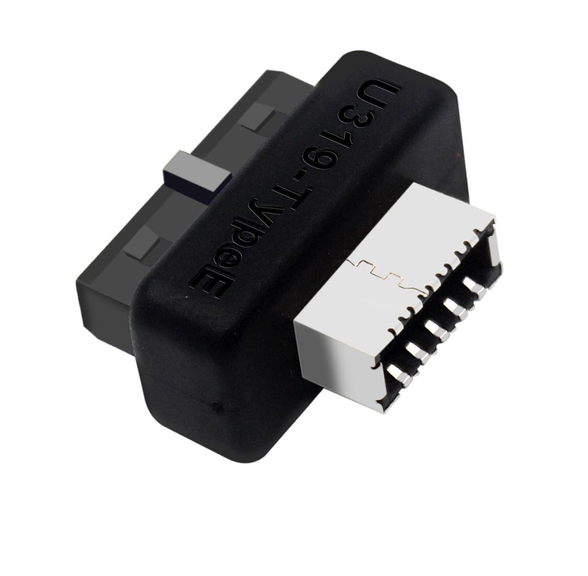 YiKaiEnUSB 3.0 19-Pin/20-Pin to Type-E Motherboard Adapter - 90-Degree Angle Connector for Efficient Cable Routing and Easy PC Assembly (Model B)