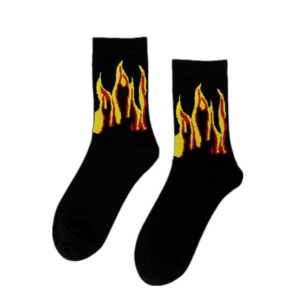 3pair Female Flame Pattern Hip Hop Funny Man Socks Jacquard Fire Socks Street Skateboard Cotton Socks Men Streetwear
