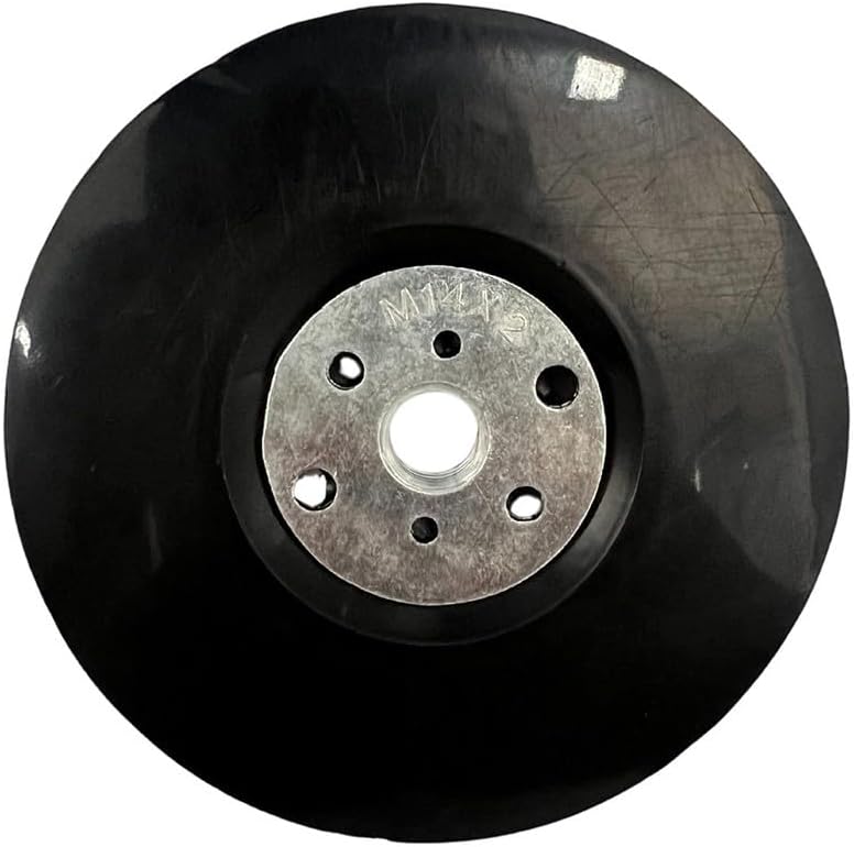 Grinding wheel backing plate for angle grinders, 4.5–7 inch, with spiral cooling fins and ventilation holes, for M14 and 5/8-11 threads, black