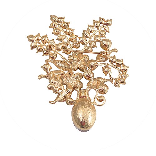 Rhinestone Flower Brooch Pin - Elegant Floral Design