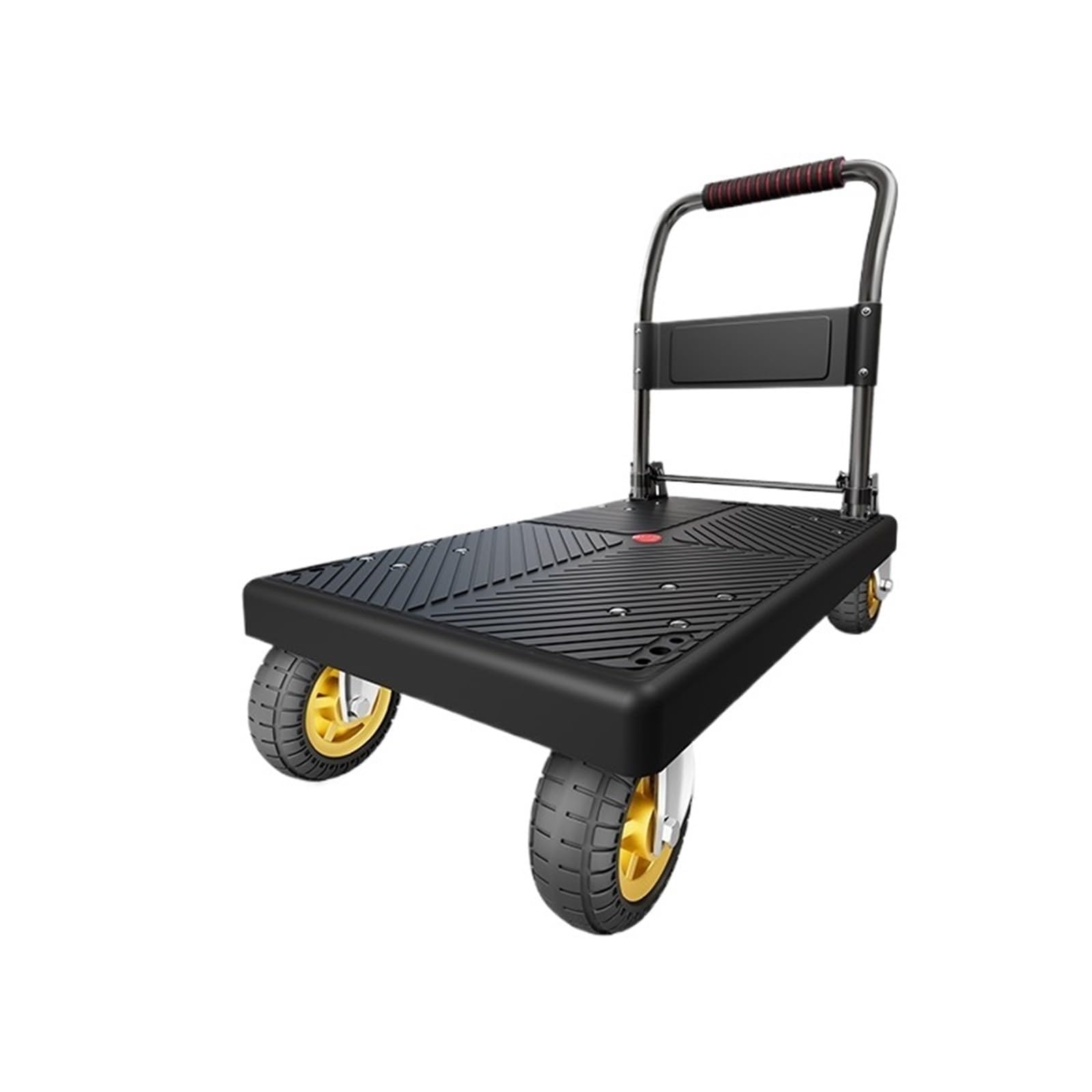 Flatbed cart Folding Platform Hand Truck With 5" Casters Utility Push Carts For Industrial And Commercial(Black)