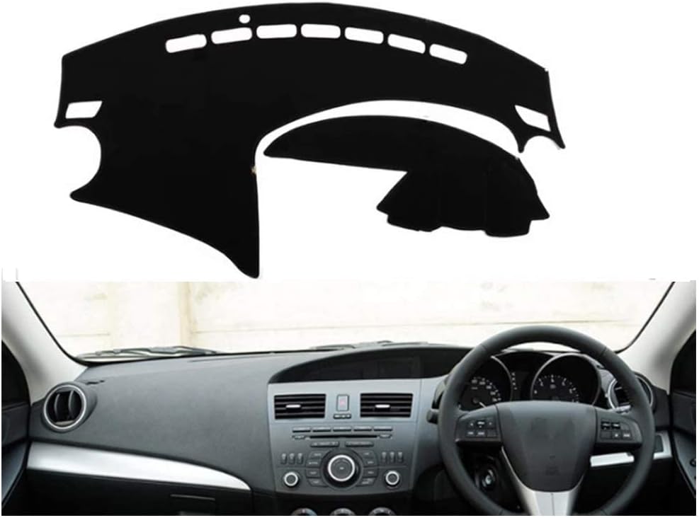 Qnice Car Dashboard Cover for Mazda 3 2th 2009-2013 Right Hand Drive Dash Mat Covers Auto Dashboard Protector Accessories