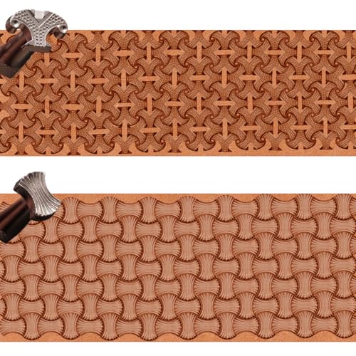 PANSHIYON Leather Stamps 2 Pack Professional Leather Stamping Tools for Craft Working(97-32+61)