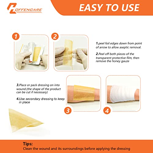 Manuka Honey Gauze Dressing 2" X 2" - Pack Of 12, 100% Medical Grade Honey Patches For Wound Care, Faster Healing For Burns, Abrasions, Lacerations, Scald And Cuts #TOP5