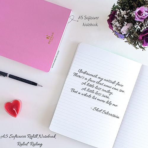 Image of NEORAH - A5 Ruled Notebook Soft Cover | Journal Refill | Ruled Journal | 110 GSM | 160 Pages (Size 21 cm x 14.8 cm) Planner Journaling Writing Note Taking Diary, Travellers Journal -LAVENDER