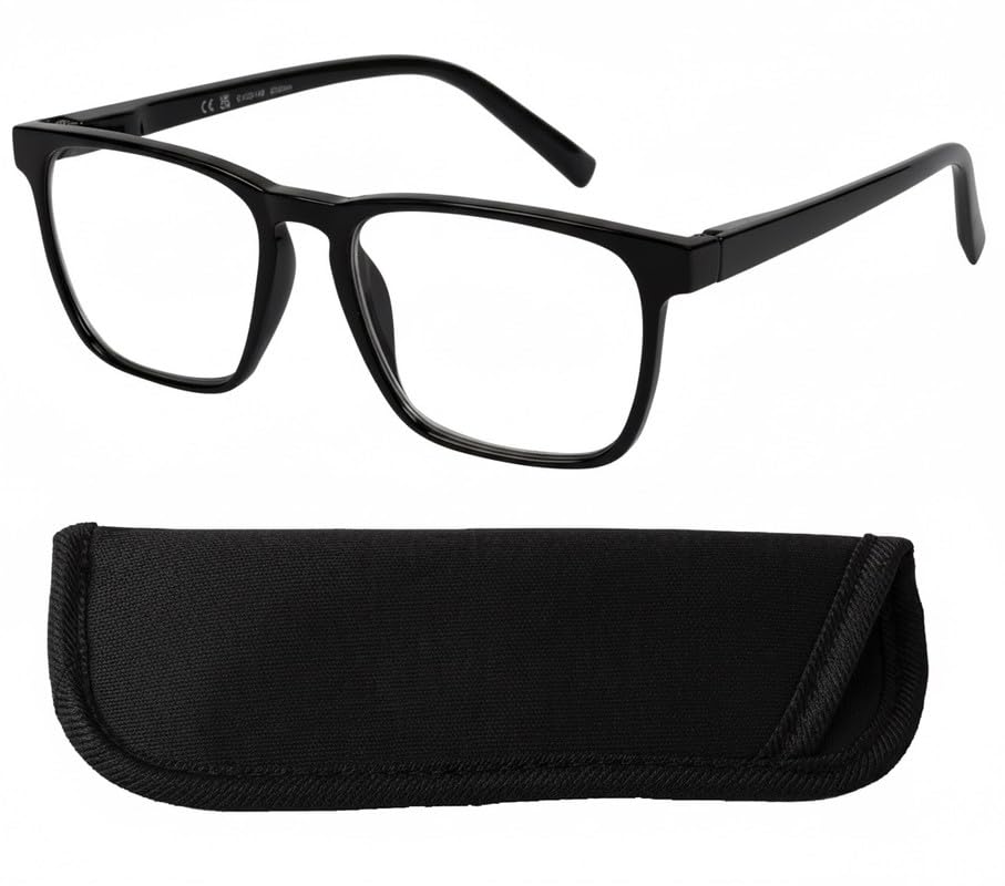 Bifocal Reading Glasses & Case Sprung Hinges Designer Frame Mens Womens Readers UK