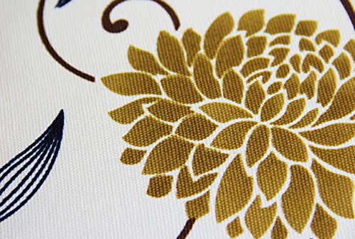 TangDepot 100% Cotton Floral/Flower Printcloth Decorative Throw Pillow Covers/Handmade Pillow Shams - (20"x20", S07 Chrysanthemum) - Thumbnail 3