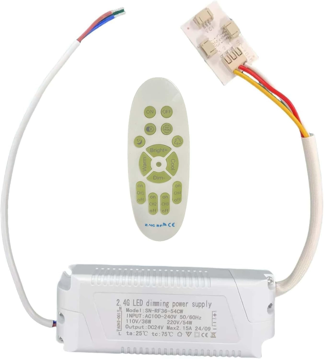 LED Transformer Power Supply LED Driver Adapter, Regulated Switching Power Supply, Converter Adapter Transformer Driver (SN-RF36-54CW)