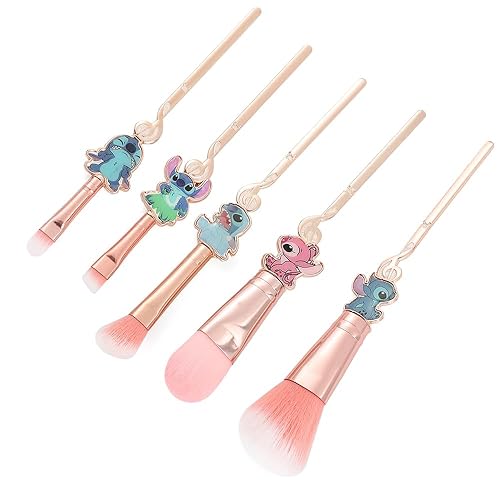 Miniatura 2 de Juego de 5 brochas interestelares de maquillaje para bebé, juego de brochas cosméticas con temática creativa de puntada, juego de brochas sintéticas